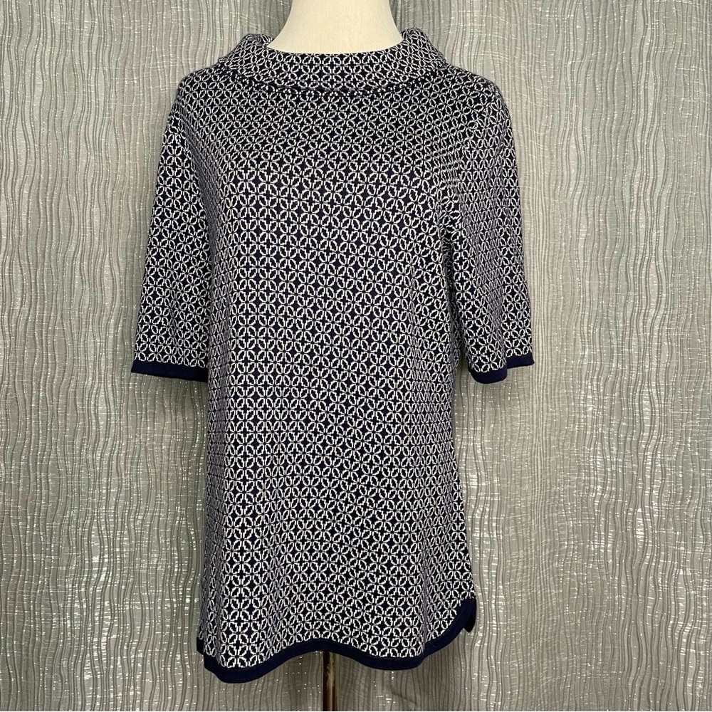 Talbots  folded boat neck collar knit top